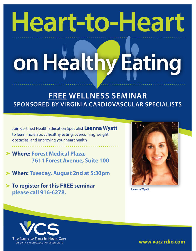 Heart to heart on healthy eating, a seminar by Leanna Wyatt.